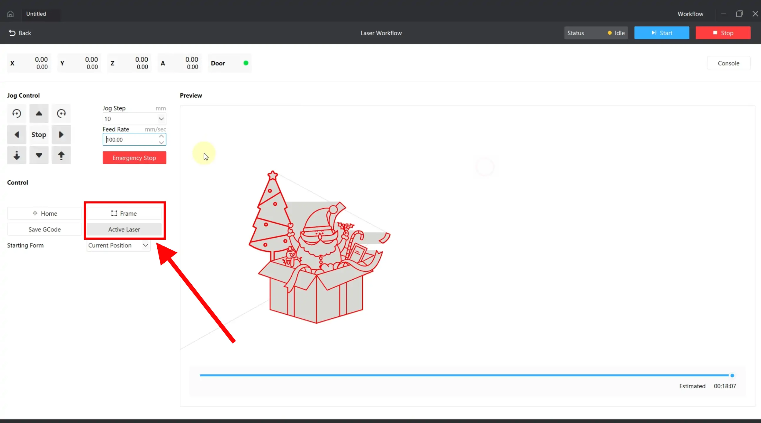 激光激活+边框定位