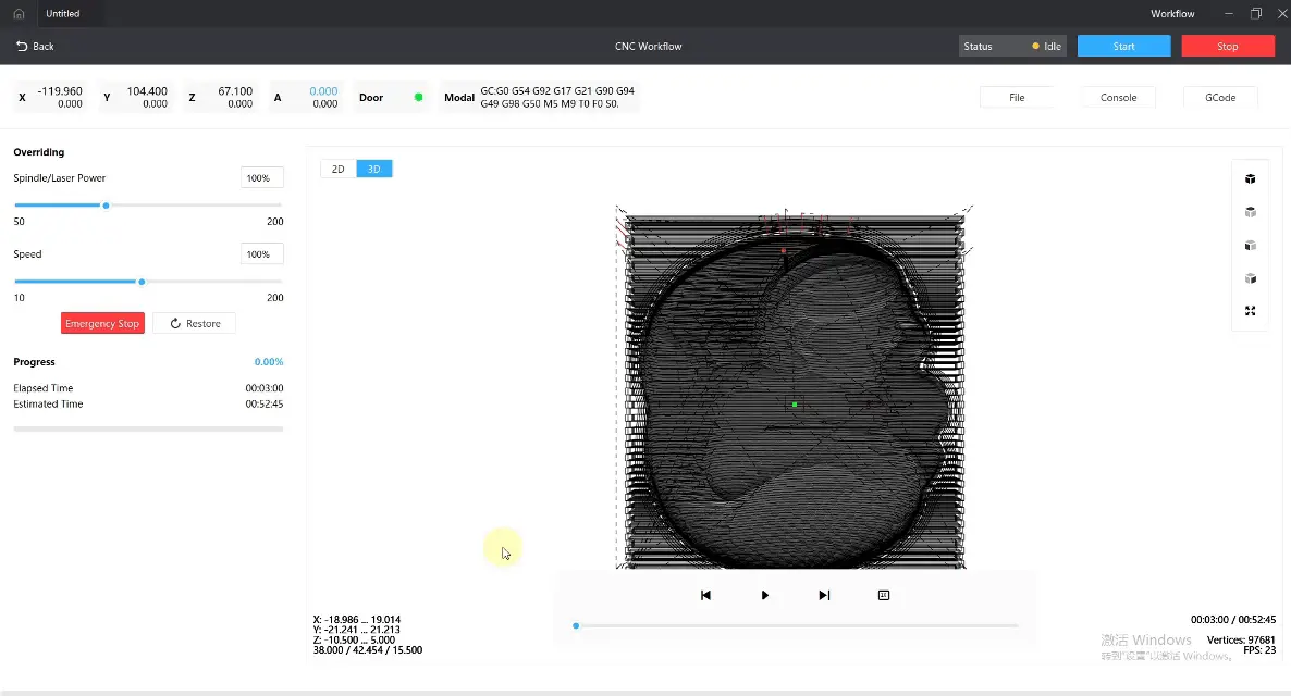 覆写功能更改转速进给率